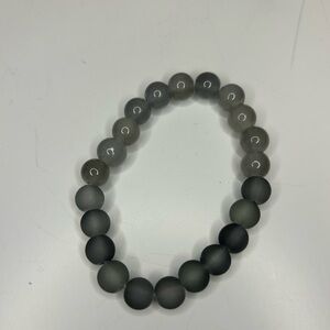 Half and half hand crafted beaded grey bracelet